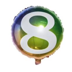 Ballon alu chiffre 8 métallisé multicolore Ø45cm