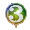 Ballon alu chiffre 3 métallisé multicolore Ø45cm