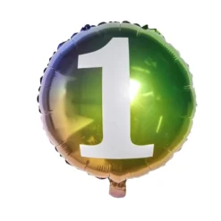 Ballon alu chiffre 1 métallisé multicolore Ø45cm