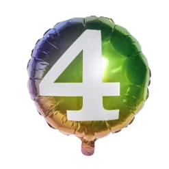 Ballon alu chiffre 4 métallisé multicolore Ø45cm