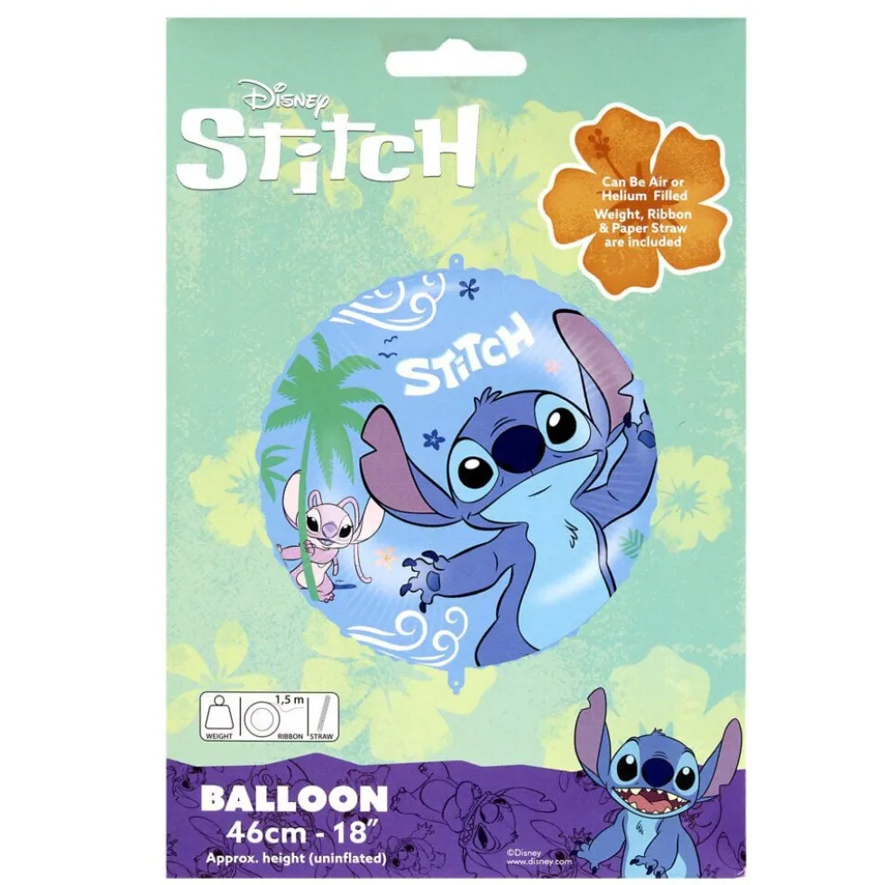 Ballon aluminium Disney Stitch bleu Ø40cm