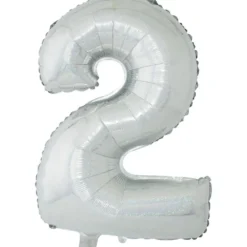 Ballon chiffre 2 aluminium