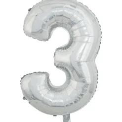 Ballon chiffre 3 en aluminium