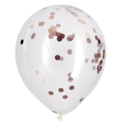 Ballons confettis blancs et dorés x8 Ø25cm