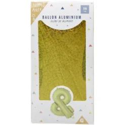 Ballon symbole & esperluette aluminium H36cm (2 modèles argenté ou doré)