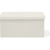 Banc coffre Clara décor laine bouclée Blanc - L77xP38xH38 cm