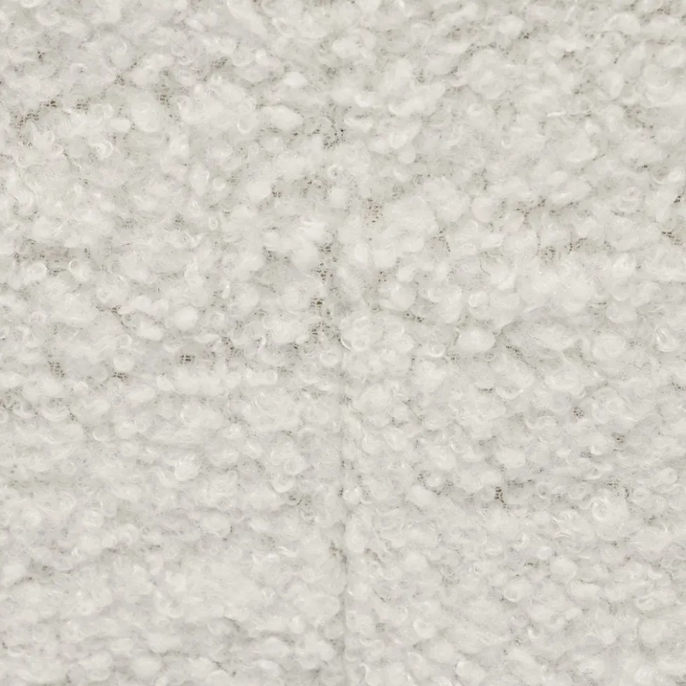 Banc coffre Clara décor laine bouclée Blanc - L77xP38xH38 cm