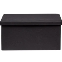 Banc coffre Clara Noir - L76,5 x P38 x H37,5 cm
