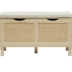Banc coffre Kanna cannage rotin 80x35xH45cm