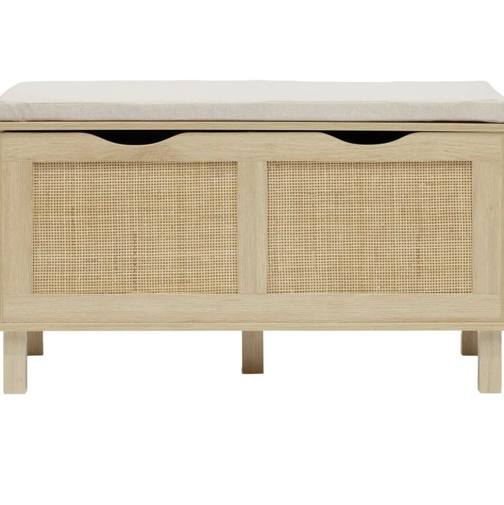 Banc coffre Kanna cannage rotin 80x35xH45cm