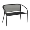 Banc de jardin Macéo acier et textilène noir 103x58xH75cm
