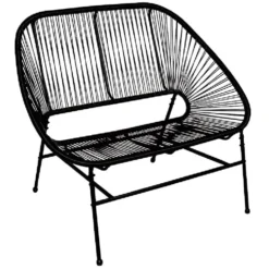 Banc 2 places Urban filaire noir 114x82xH94cm