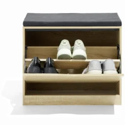 Banc range-chaussures naturel 60x30xH51cm