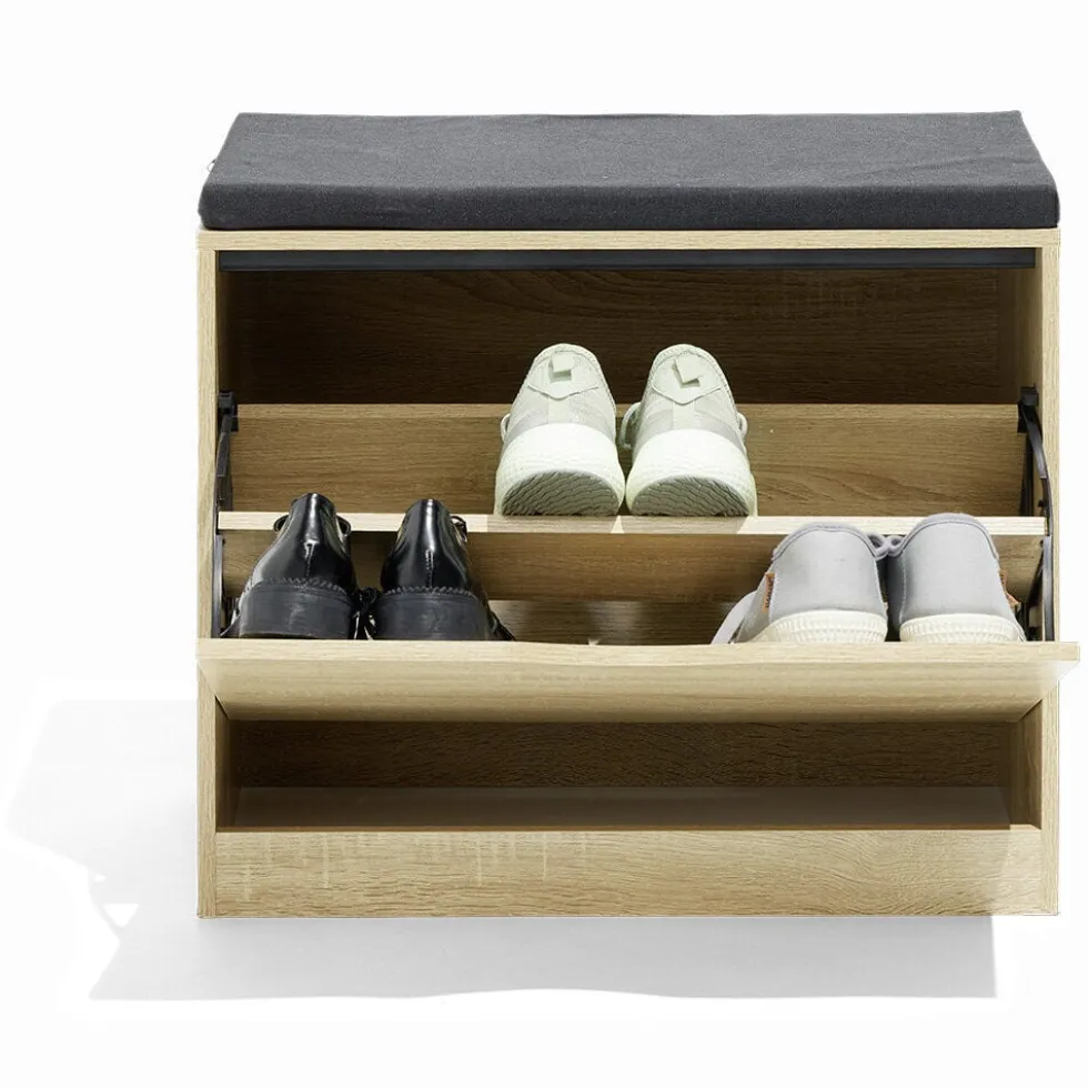 Banc range-chaussures naturel 60x30xH51cm