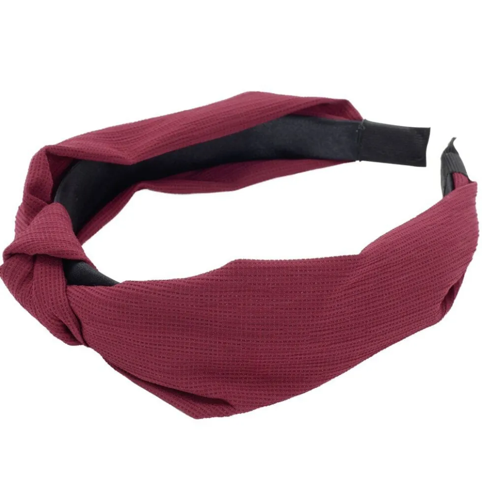 Bandeau à cheveux effet noué jaune moutarde ou rouge (2 modèles)