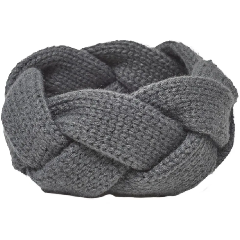 Bandeau tressé gris
