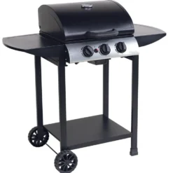 Barbecue à gaz Miami 3 brûleurs métal noir