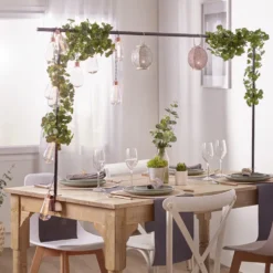 Barre déco extensible avec support pour guirlande fixation sur table