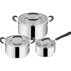 Batterie de cuisine Tefal Jamie Oliver 3 casseroles Ø16/20/24cm avec couvercles