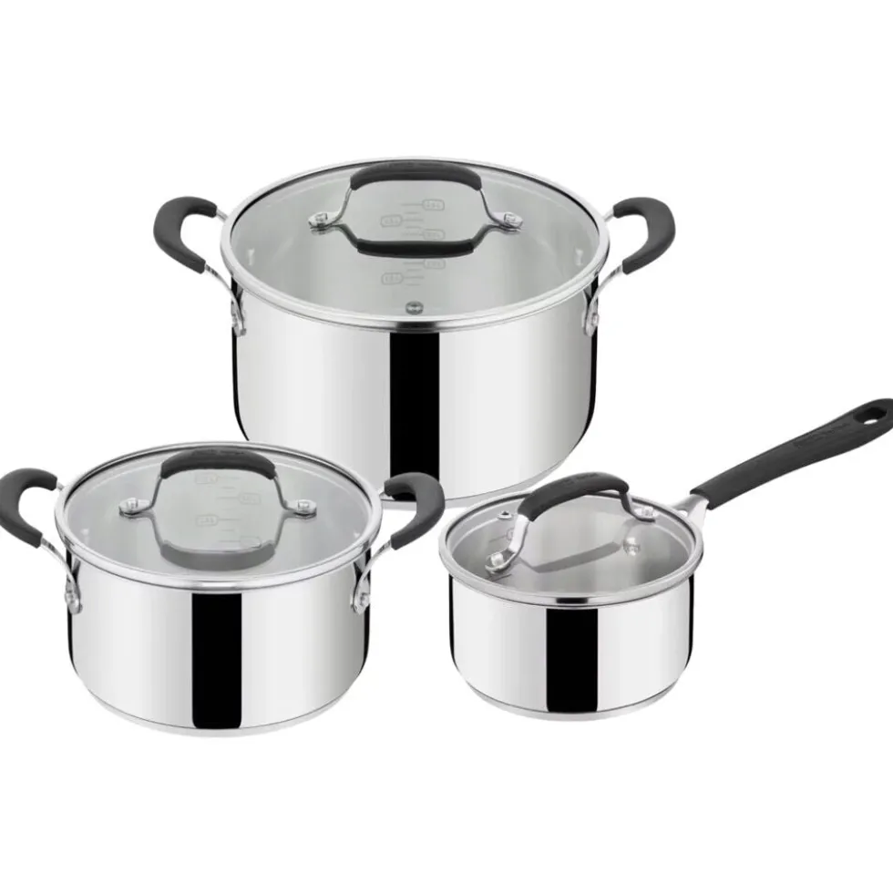Batterie de cuisine Tefal Jamie Oliver 3 casseroles Ø16/20/24cm avec couvercles