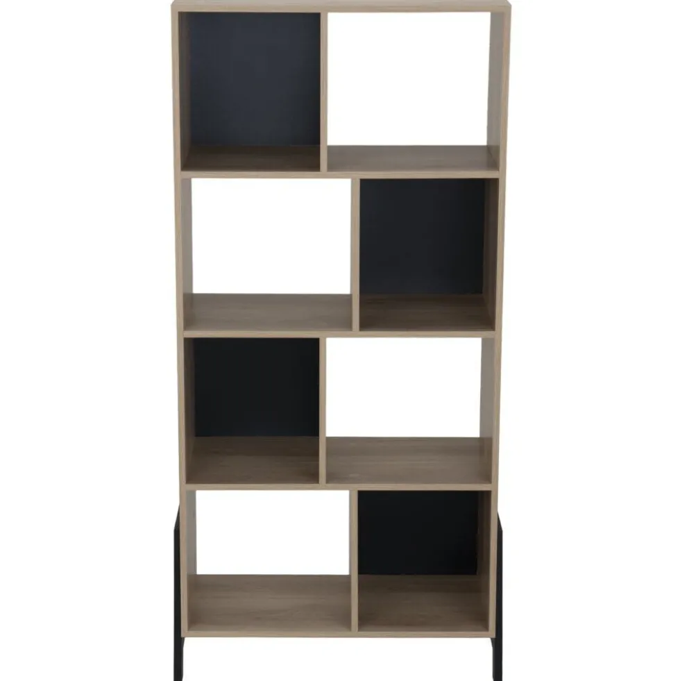 Bibliothèque en bois 8 cases Vivien 63x29,5xH129,5cm