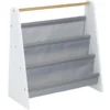 Bibliothèque enfant Dream bois blanc et tissu gris 60x25xH60cm