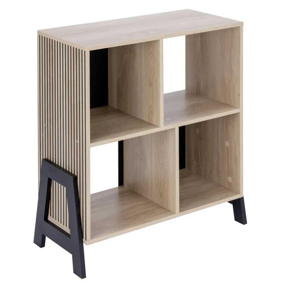 Bibliothèque Vivien 4 cases en bois 63x29,5xH70,5cm