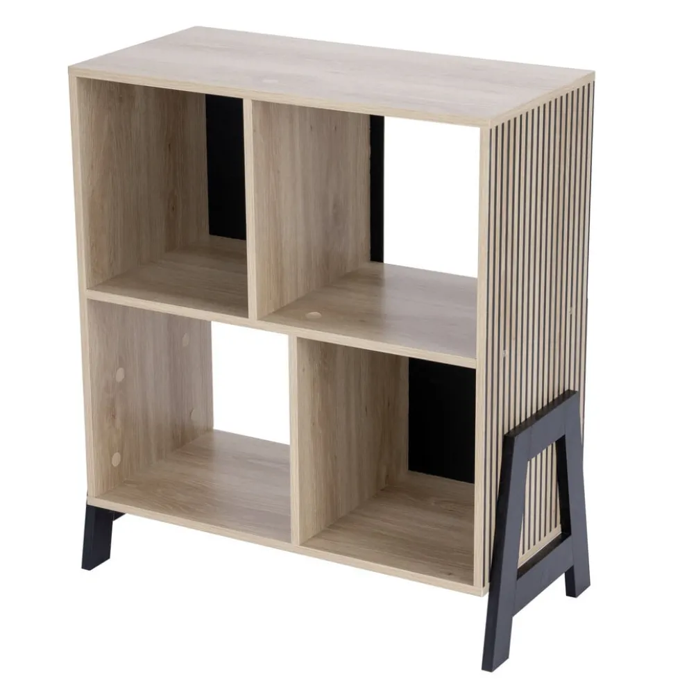 Bibliothèque Vivien 4 cases en bois 63x29,5xH70,5cm