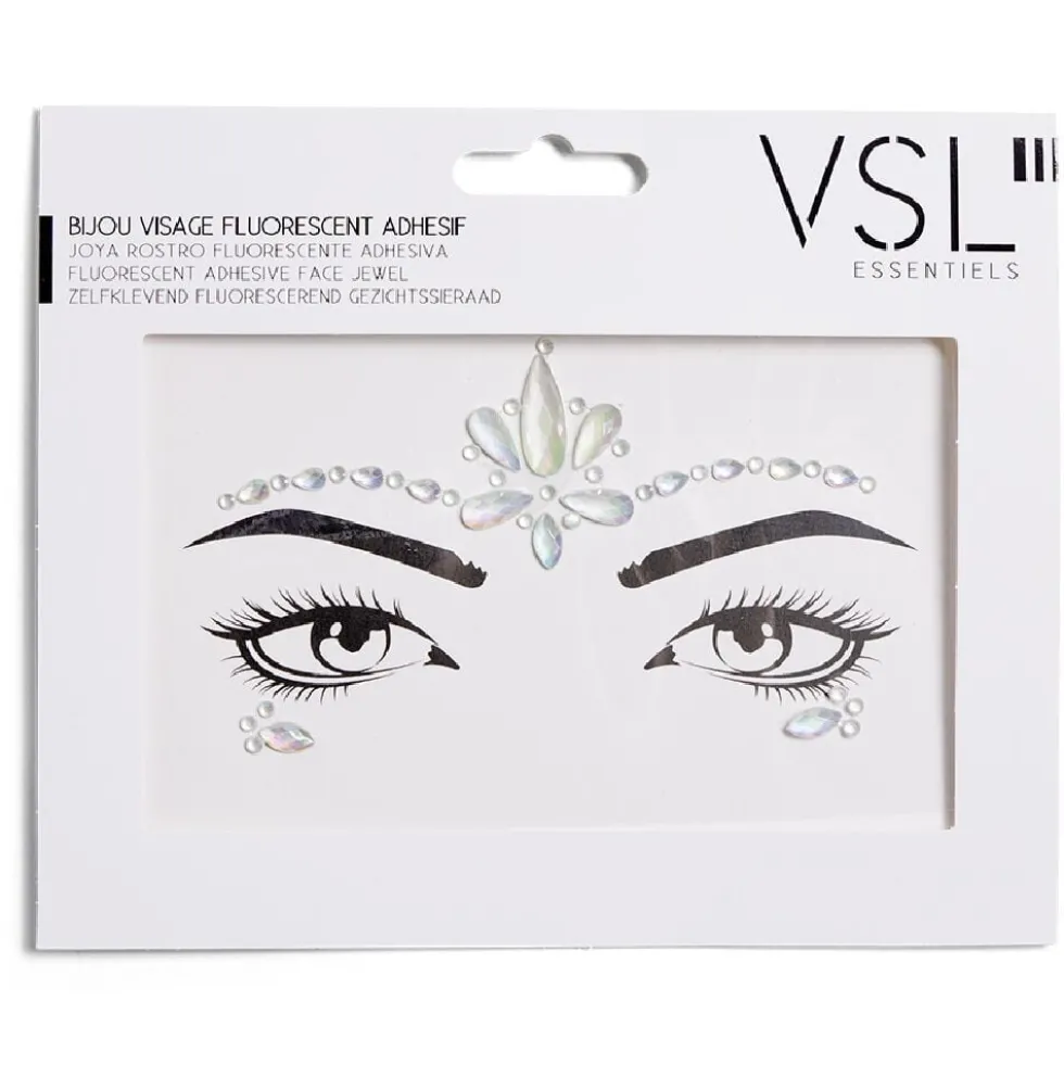 Bijoux de visage adhésifs iridescents - 3 modèles