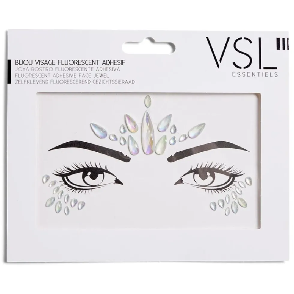 Bijoux de visage adhésifs iridescents - 3 modèles