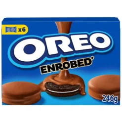 Biscuits Oréo fourrés vanille enrobés chocolat au lait 246gr