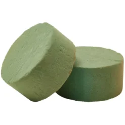 Bloc mousse florale Ø8xH4cm vert x2