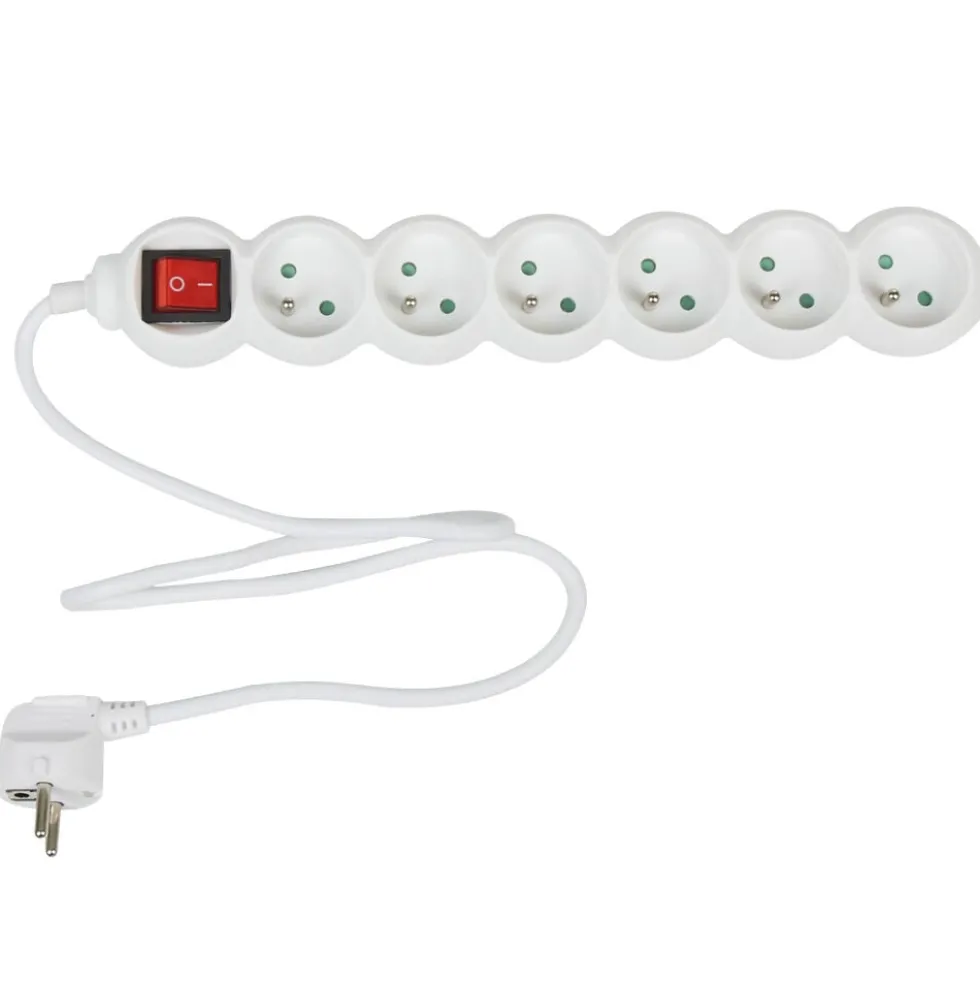 Bloc multiprise blanc L. 75 cm