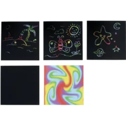 Bloc note 200 cartes à gratter et 20 batonnets 9,3x9,3xH7,4cm