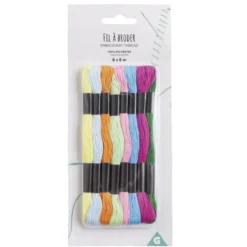 Bobines de fil à broder 8m lot de 8 - 2 modèles