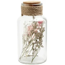 Bocal en verre intérieur fleurs séchées