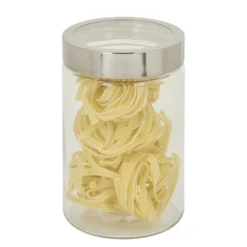 Bocal en verre transparent couvercle inox 1,2L - Ø11xH.17cm