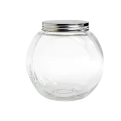 Bocal en verre transparent couvercle métal 2000ml - 17,5x12,5xH.17cm