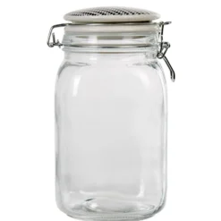 Bocal hermétique transparent avec couvercle design ethnique 1,5 L