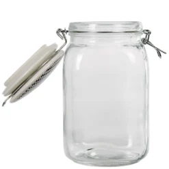 Bocal hermétique transparent avec couvercle design ethnique 1,5 L