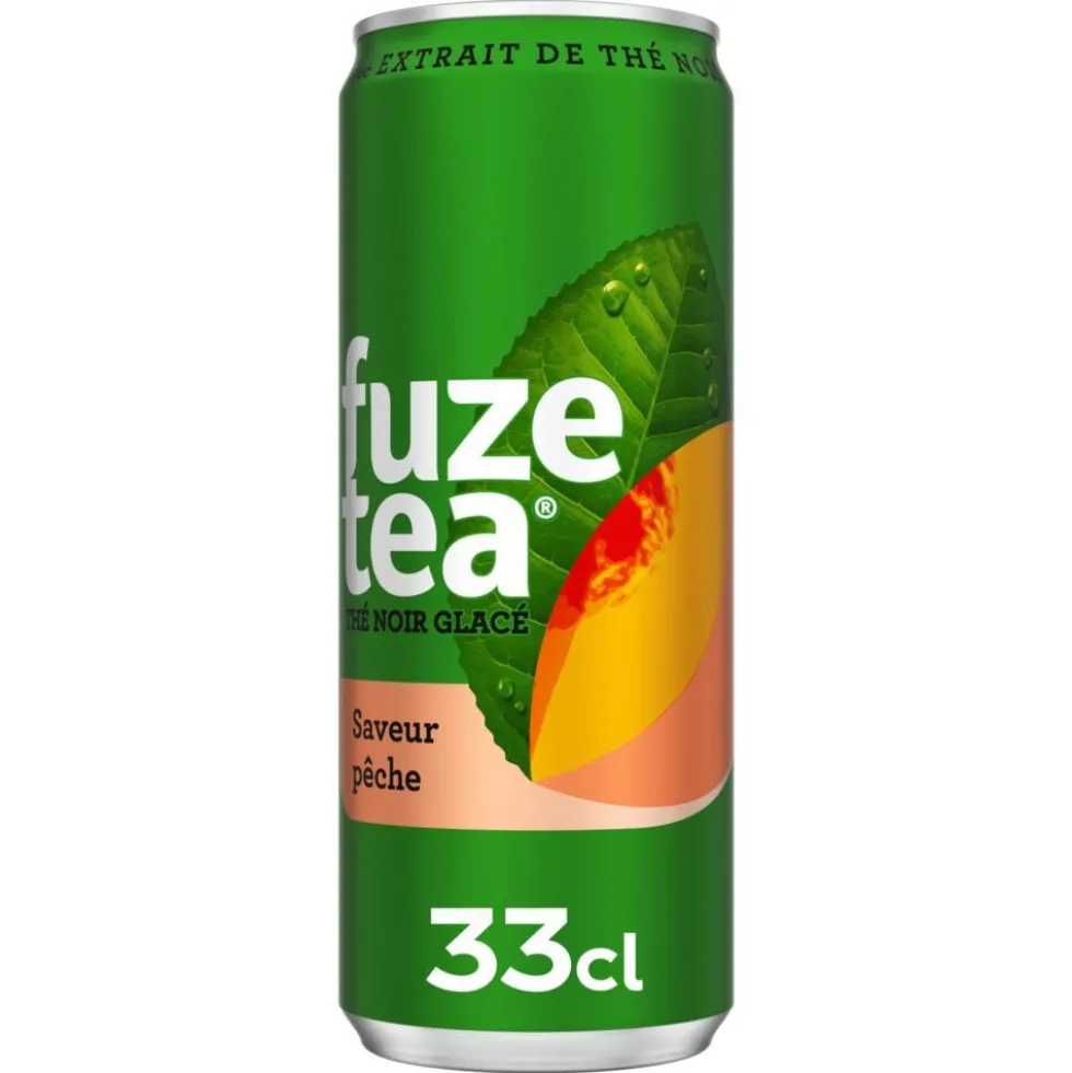 Boisson Fuze Tea thé noir glacé pêche canette 33cl