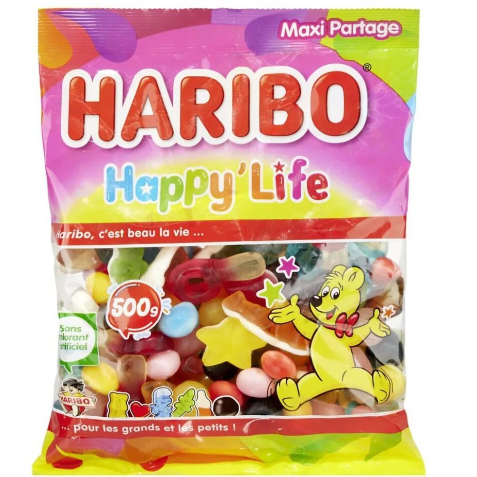 Bonbon Haribo Happy Life Maxi Partage sachet 500g