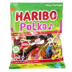 Bonbon Haribo Polka vert sachet 500g