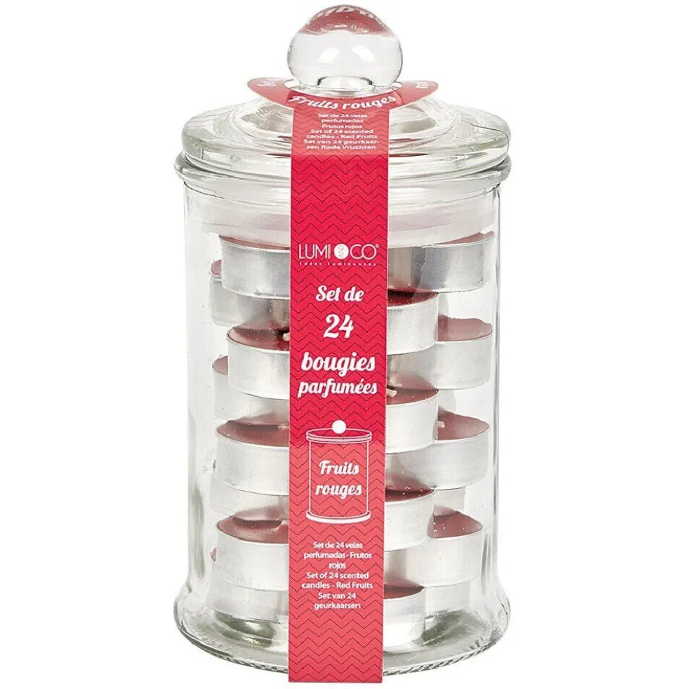 Bonbonnière avec 24 bougies chauffe-plat