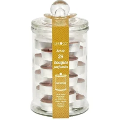 Bonbonnière avec 24 bougies chauffe-plat