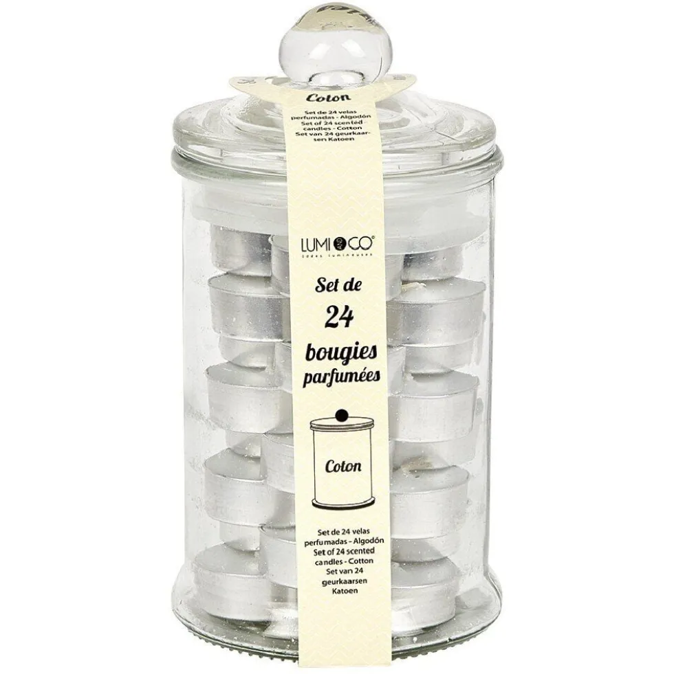 Bonbonnière avec 24 bougies chauffe-plat