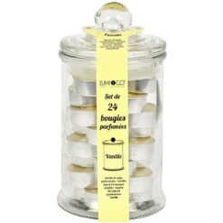 Bonbonnière avec 24 bougies chauffe-plat