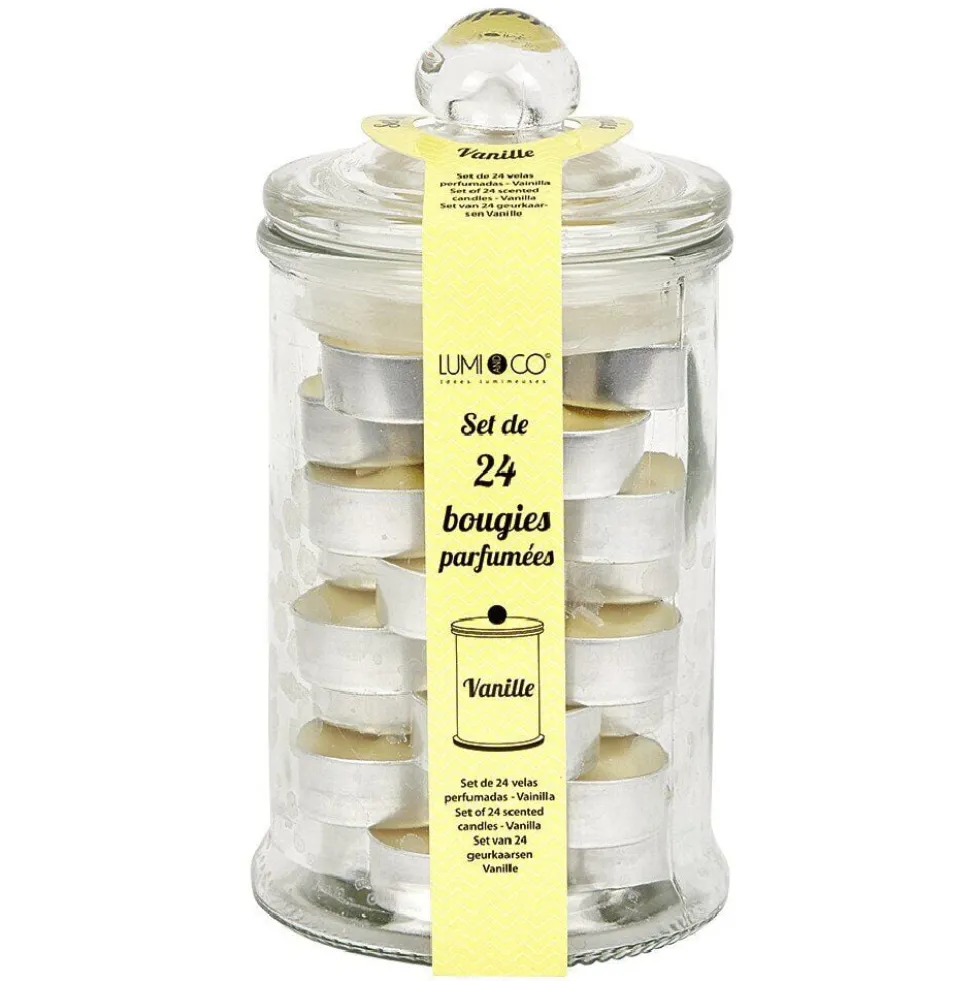 Bonbonnière avec 24 bougies chauffe-plat