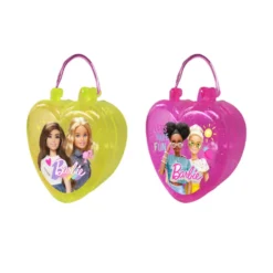 Bonbons et autocollants Barbie dans boîte forme coeur 10g