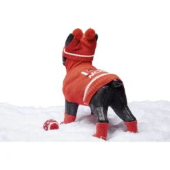 Bonnet de Noël pour chien rouge à sequin